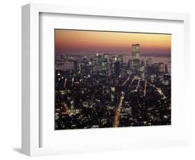 New York City Skyline at Night, NY-Barry Winiker-Framed Photographic Print