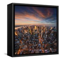 New York City Skyline at Sunset /Newyork-dellm60-Framed Stretched Canvas