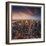 New York City Skyline at Sunset /Newyork-dellm60-Framed Art Print