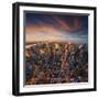 New York City Skyline at Sunset /Newyork-dellm60-Framed Art Print