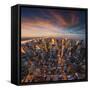 New York City Skyline at Sunset /Newyork-dellm60-Framed Stretched Canvas