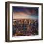 New York City Skyline at Sunset /Newyork-dellm60-Framed Art Print