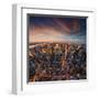 New York City Skyline at Sunset /Newyork-dellm60-Framed Art Print