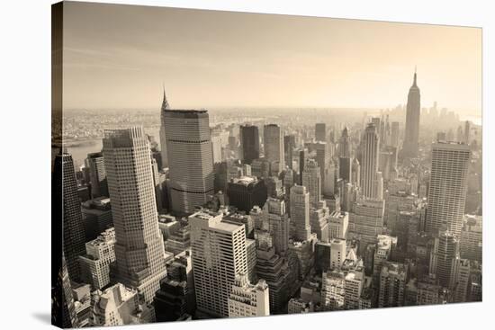 New York City Skyline Black and White in Midtown Manhattan Aerial Panorama View in the Day.-Songquan Deng-Stretched Canvas