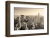 New York City Skyline Black and White in Midtown Manhattan Aerial Panorama View in the Day.-Songquan Deng-Framed Photographic Print