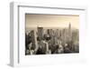 New York City Skyline Black and White in Midtown Manhattan Aerial Panorama View in the Day.-Songquan Deng-Framed Photographic Print