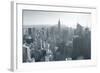 New York City Skyline Black and White in Midtown Manhattan Aerial Panorama View in the Day.-Songquan Deng-Framed Photographic Print