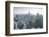 New York City Skyline Black and White in Midtown Manhattan Aerial Panorama View in the Day.-Songquan Deng-Framed Photographic Print