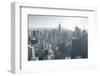 New York City Skyline Black and White in Midtown Manhattan Aerial Panorama View in the Day.-Songquan Deng-Framed Photographic Print