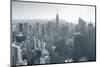 New York City Skyline Black and White in Midtown Manhattan Aerial Panorama View in the Day.-Songquan Deng-Mounted Photographic Print