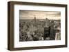 New York City Skyline Black and White with Urban Skyscrapers at Sunset.-Songquan Deng-Framed Photographic Print