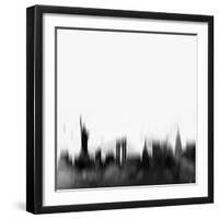 New York City Skyline - Black-NaxArt-Framed Art Print