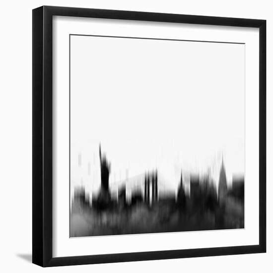 New York City Skyline - Black-NaxArt-Framed Art Print