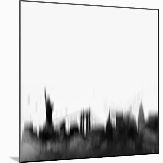 New York City Skyline - Black-NaxArt-Mounted Art Print