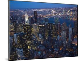 New York City Skyline East River Chrysler Building Night United Nations-William Perry-Mounted Photographic Print