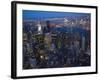 New York City Skyline East River Chrysler Building Night United Nations-William Perry-Framed Photographic Print