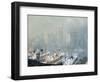 New York City Skyline from Brooklyn Harbor, Ships Docked in Foreground-Joseph Pennell-Framed Premium Giclee Print