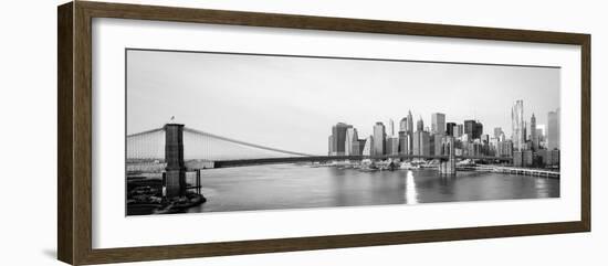 New York City Skyline with  Brooklyn Bridge and  Lower Manhattan View in Early Morning Sun Light --Orhan-Framed Photographic Print