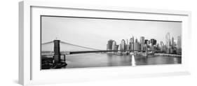 New York City Skyline with  Brooklyn Bridge and  Lower Manhattan View in Early Morning Sun Light --Orhan-Framed Photographic Print