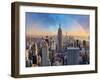 New York City Skyline with Urban Skyscrapers and Rainbow.-TTstudio-Framed Photographic Print