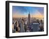 New York City Skyline with Urban Skyscrapers and Rainbow.-TTstudio-Framed Photographic Print