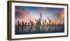 New York City Skyline with Urban Skyscrapers at Sunset, USA-Beatrice Preve-Framed Photographic Print