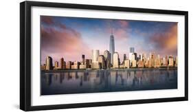 New York City Skyline with Urban Skyscrapers at Sunset, USA-Beatrice Preve-Framed Photographic Print