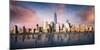 New York City Skyline with Urban Skyscrapers at Sunset, USA-Beatrice Preve-Mounted Photographic Print
