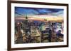 New York City Skyline with Urban Skyscrapers at Sunset.-Songquan Deng-Framed Photographic Print