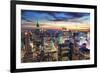 New York City Skyline with Urban Skyscrapers at Sunset.-Songquan Deng-Framed Photographic Print