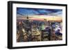 New York City Skyline with Urban Skyscrapers at Sunset.-Songquan Deng-Framed Photographic Print