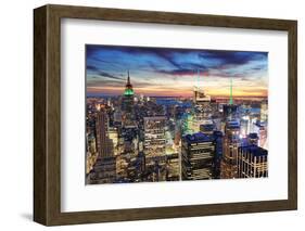 New York City Skyline with Urban Skyscrapers at Sunset.-Songquan Deng-Framed Photographic Print