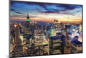 New York City Skyline with Urban Skyscrapers at Sunset.-Songquan Deng-Mounted Photographic Print