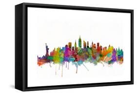 New York City Skyline-Michael Tompsett-Framed Stretched Canvas