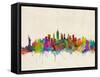 New York City Skyline-Michael Tompsett-Framed Stretched Canvas