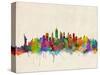 New York City Skyline-Michael Tompsett-Stretched Canvas