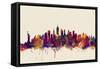 New York City Skyline-Michael Tompsett-Framed Stretched Canvas