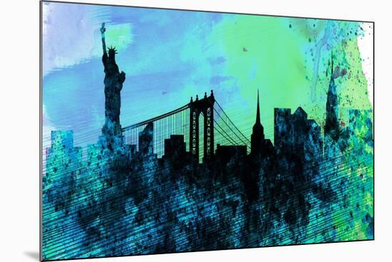 New York City Skyline-NaxArt-Mounted Art Print