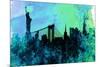 New York City Skyline-NaxArt-Mounted Art Print