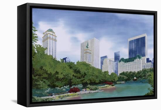New York City Skyline-Kestrel Michaud-Framed Stretched Canvas