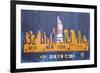 New York City Skyline-Design Turnpike-Framed Giclee Print