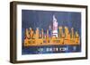 New York City Skyline-Design Turnpike-Framed Giclee Print