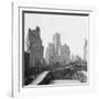 New York City Skyscrapers and Hotel Seen from Pedestrian Bridge-null-Framed Photographic Print