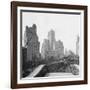 New York City Skyscrapers and Hotel Seen from Pedestrian Bridge-null-Framed Photographic Print