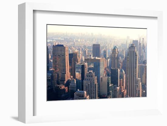 New York City Skyscrapers in Midtown Manhattan Aerial Panorama View in the Day.-Songquan Deng-Framed Photographic Print