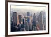 New York City Skyscrapers in Midtown Manhattan Aerial Panorama View in the Day.-Songquan Deng-Framed Photographic Print