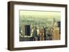 New York City Skyscrapers Rooftop Urban View.-Songquan Deng-Framed Photographic Print