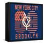 New York City Sport Typography Graphics Label. T-Shirt Printing Design, Brooklyn Original Wear - Ve-Andrii_M-Framed Stretched Canvas