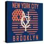New York City Sport Typography Graphics Label. T-Shirt Printing Design, Brooklyn Original Wear - Ve-Andrii_M-Stretched Canvas
