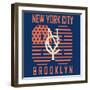 New York City Sport Typography Graphics Label. T-Shirt Printing Design, Brooklyn Original Wear - Ve-Andrii_M-Framed Art Print